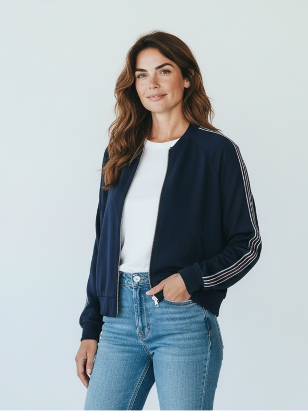 Ted Baker Bomber Jacket Size 3 Blue Navy